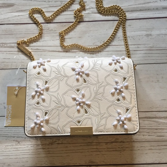 Michael Kors Jade Gusset Crossbody Clutch Floral - Picture 4 of 8